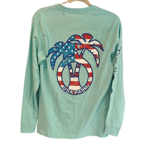Men's NWT USA Palm The Palm Life American Flag Long Sleeve T-Shirt Size Small - Picture 1 of 4